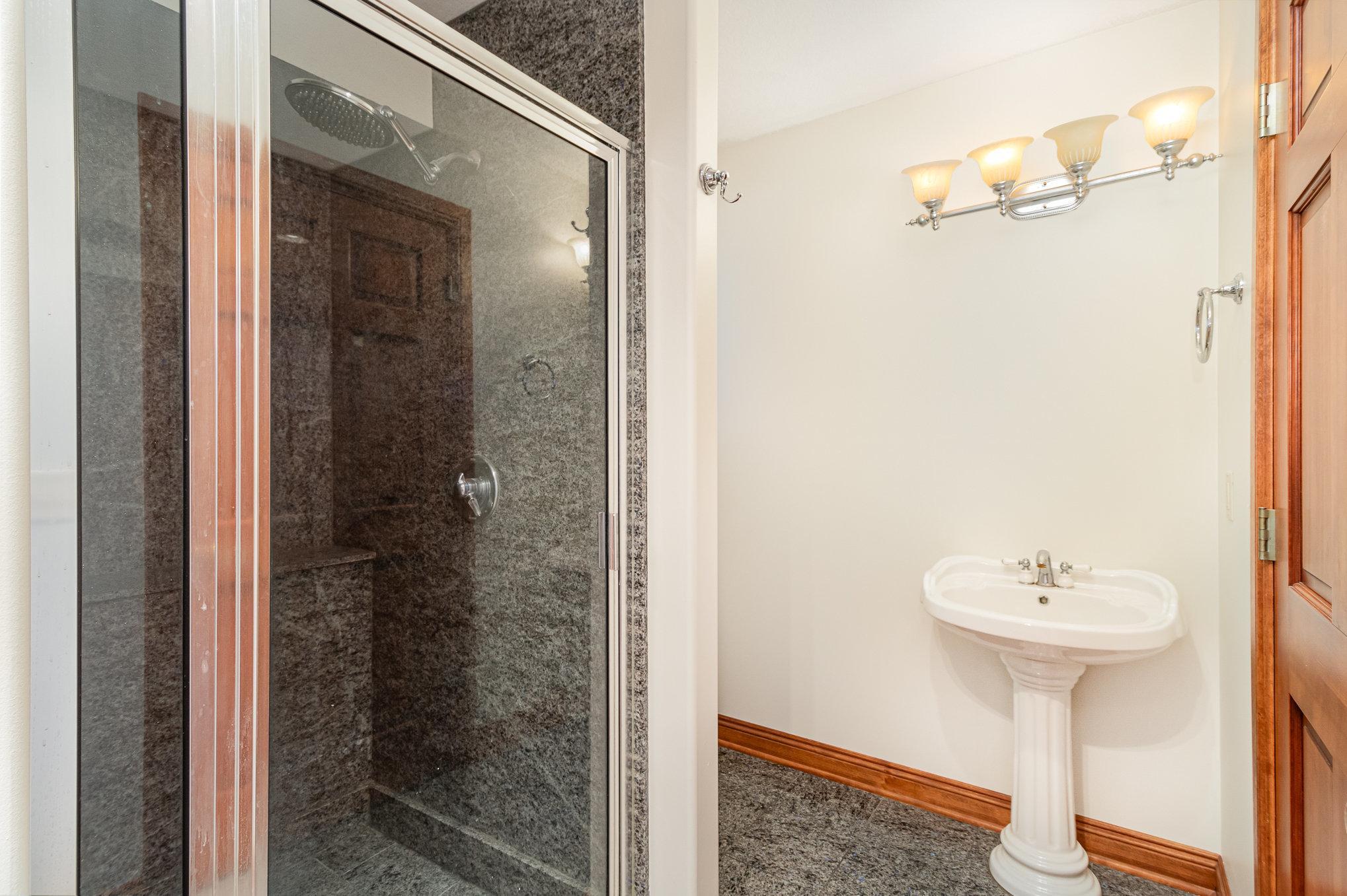 Lets not forget that the lower level is designed for comfort with in-floor heat and a master bedroom retreat featuring a large en-suite bath with a jetted tub and separate shower.