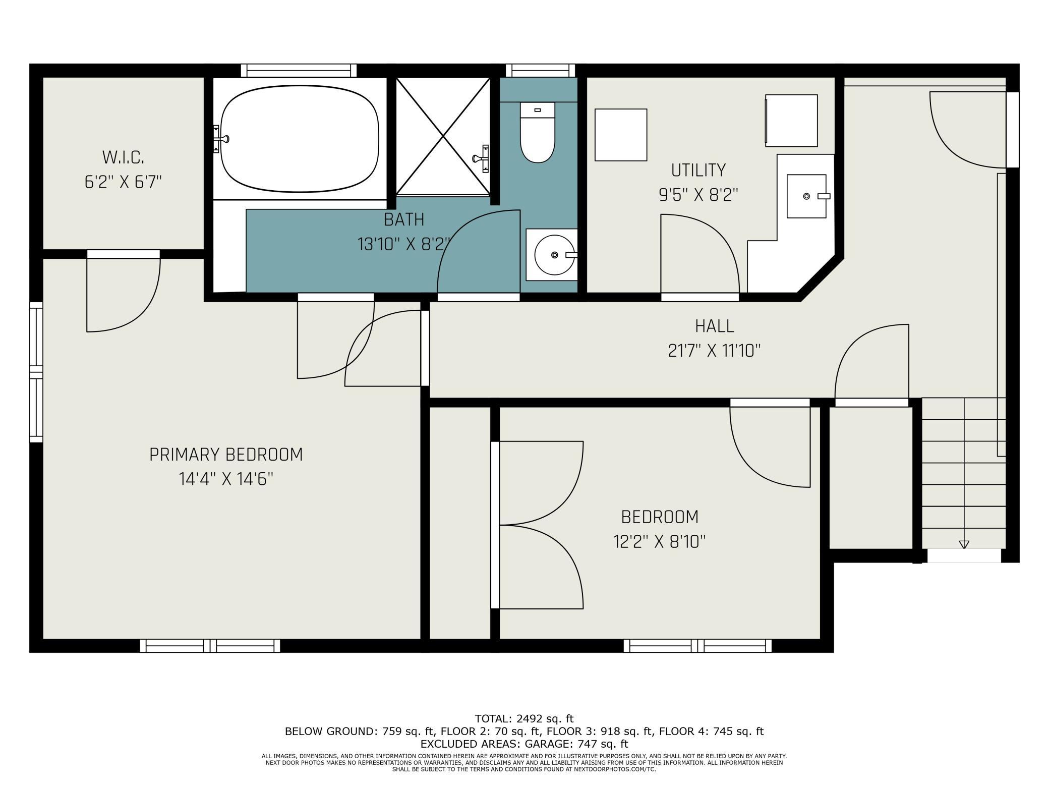 Lower level floor plan.