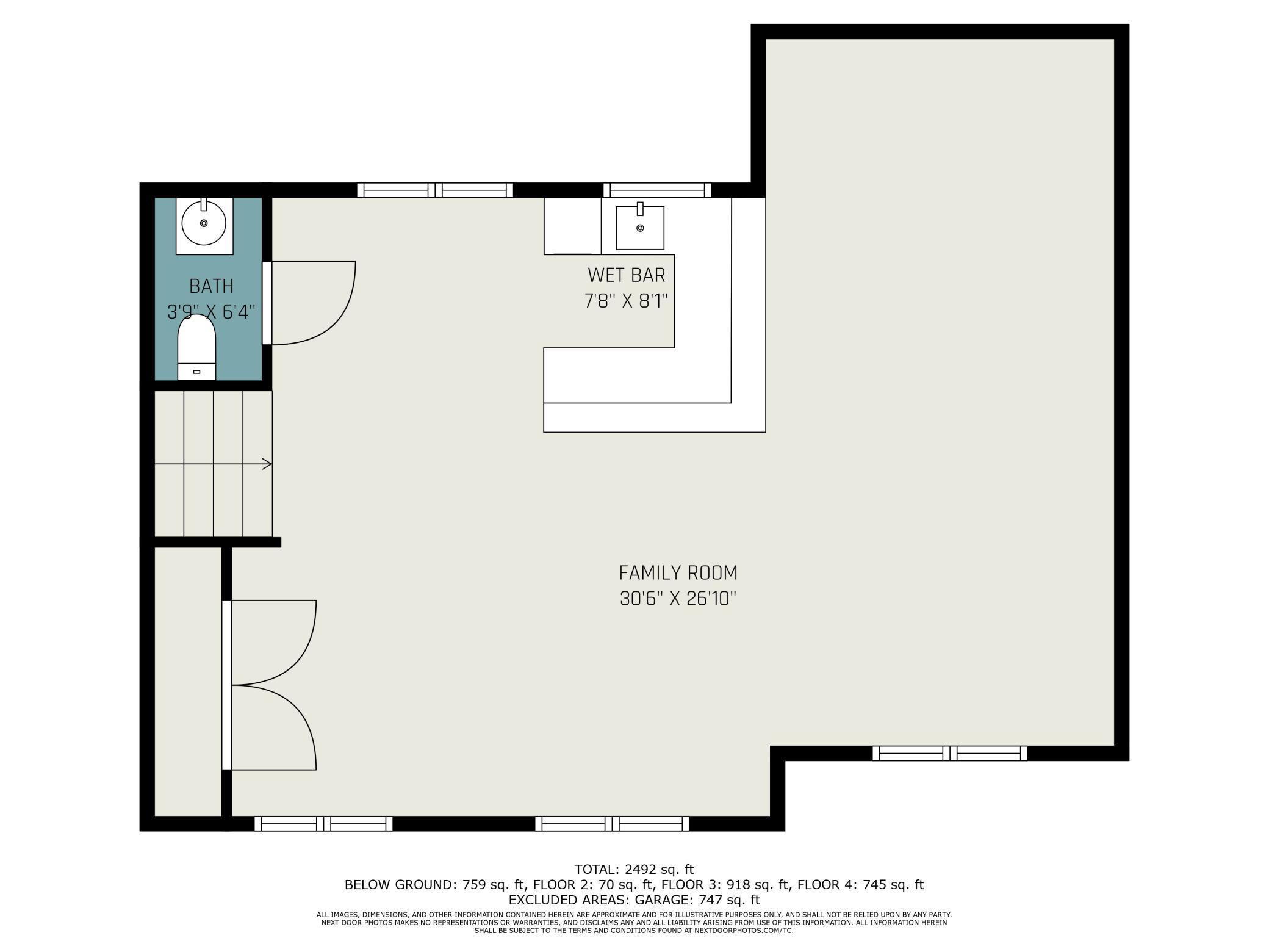 Upper level floor plan.