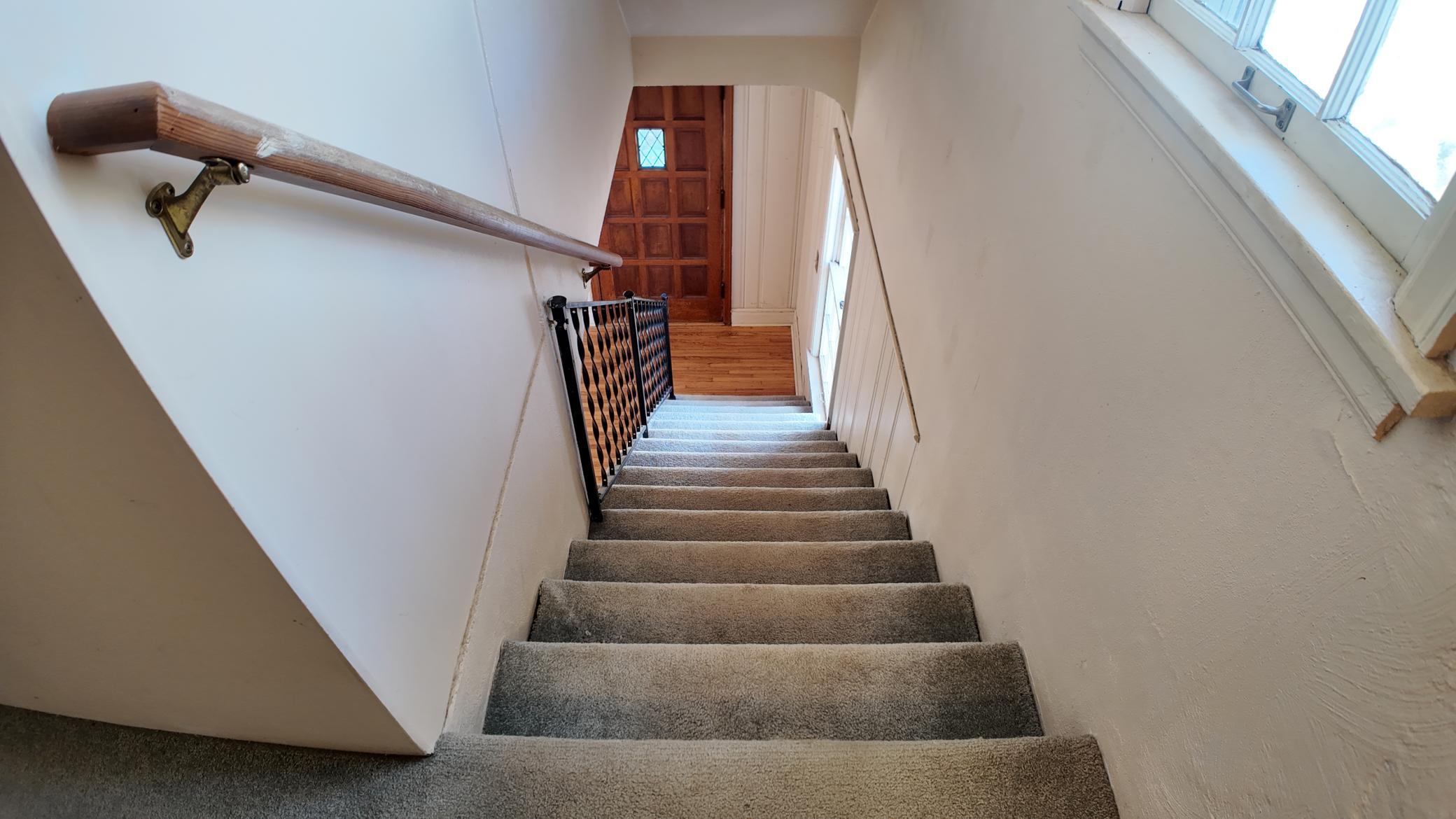 Stairway down to the first level