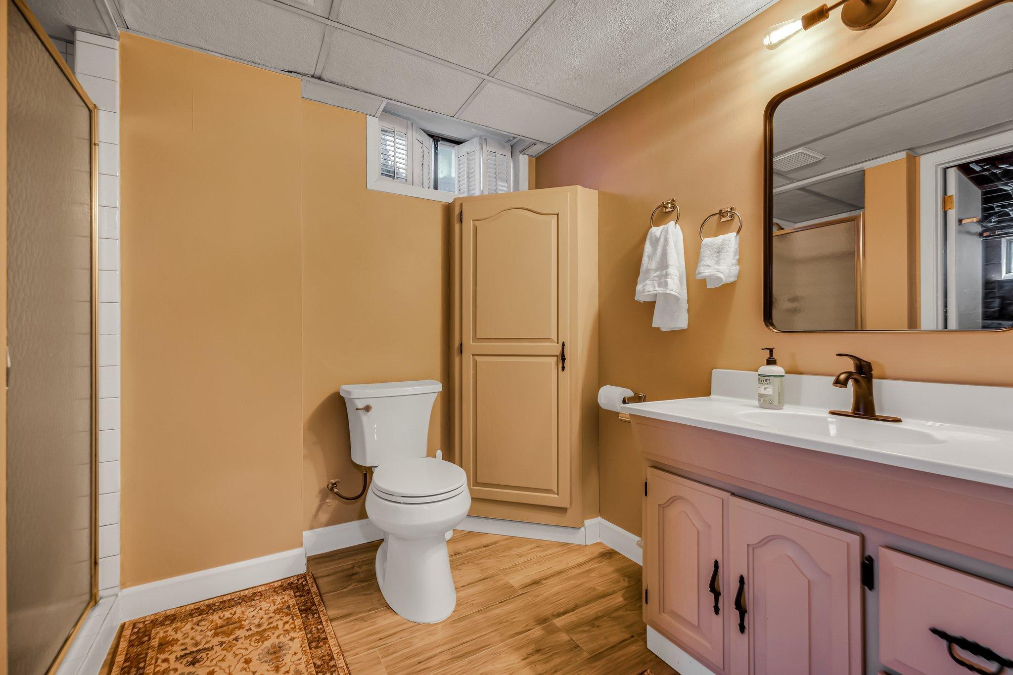 Lower level 3/4 bathroom.