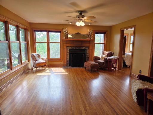 Living Room with Refinished Hardwood Floors