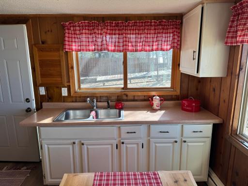 A closer look at the sink and counter space.