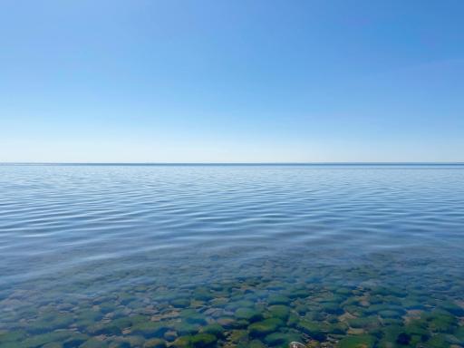 A head-on shot of Mille Lacs from where the water meets the shore...some rocks several feet out until you reach the SAND!