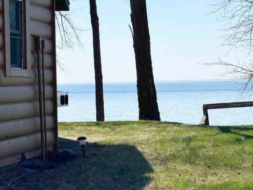 Another exterior view of the cabin focusing on just how close you are to water's edge!