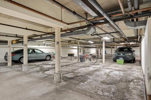 Designated underground parking stall #21 in secured heated tuck-under garage