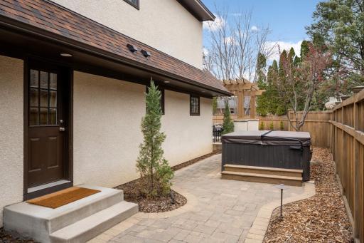 6 person hot tub with access to pool bath and mudroom