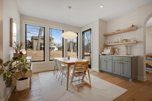 Oversized windows with automated window coverings...