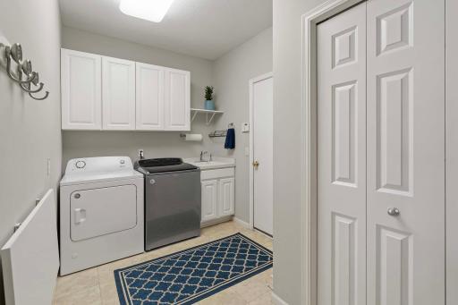 Entry from garage through the main floor laundry.