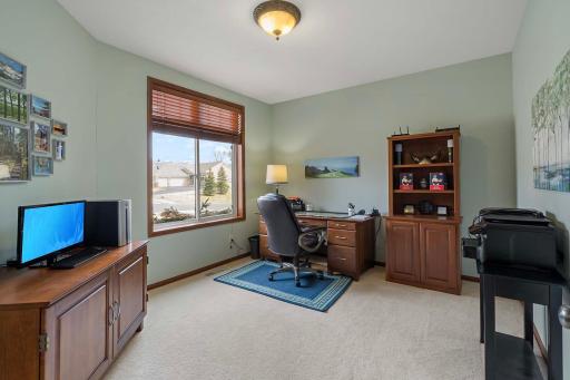 The home office overlooks the front of the property.