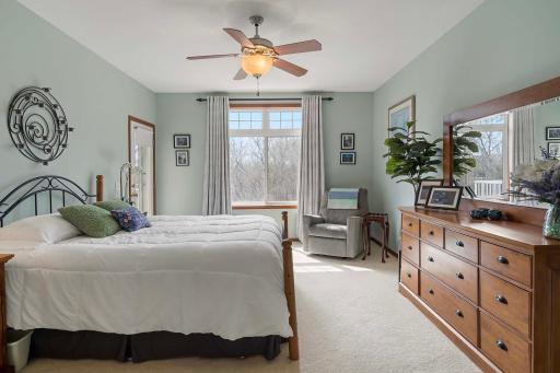 The primary suite has access to the maintenance-free deck.
