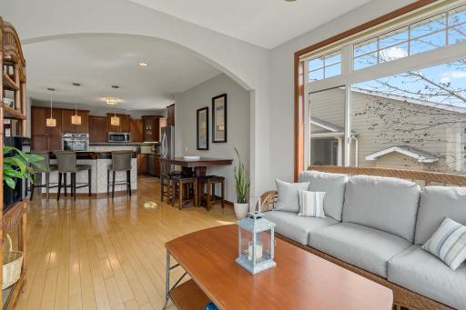 Looking back to the kitchen from the sunroom there's space for an informal table between the kitchen and sunroom.