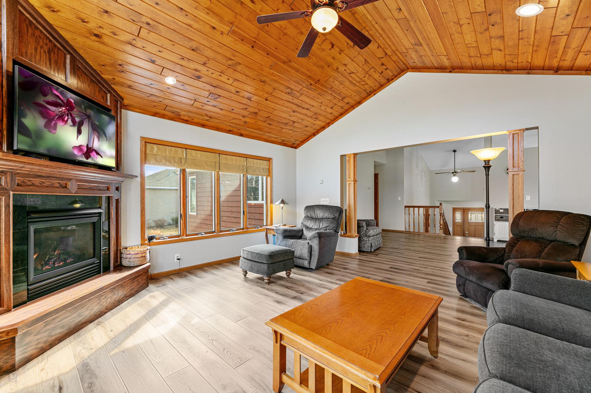 A view from the sunroom to the rest of the home.
