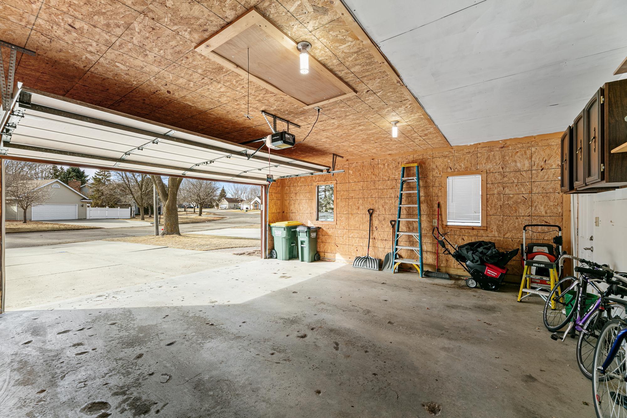 Attached double garage with...