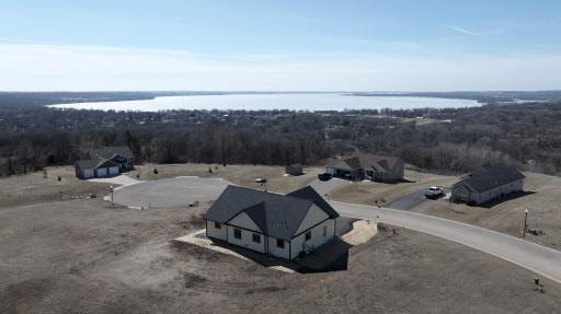 Ariel view to show Lake Minnewaska in the forefront
