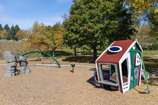 Highlands Park is nestled in the trees in a quiet and relaxing space.