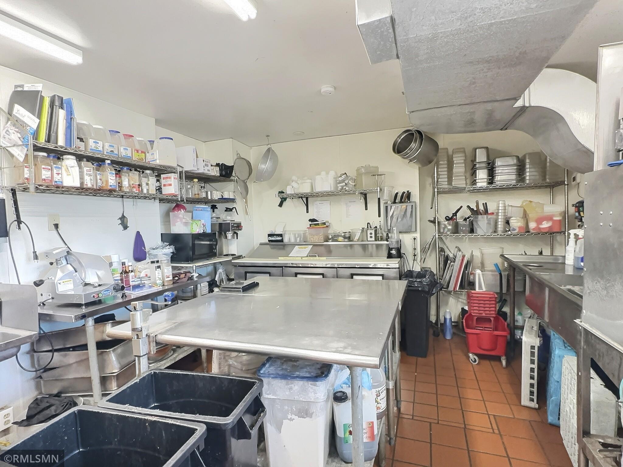 Here is the food prep area ready for action.