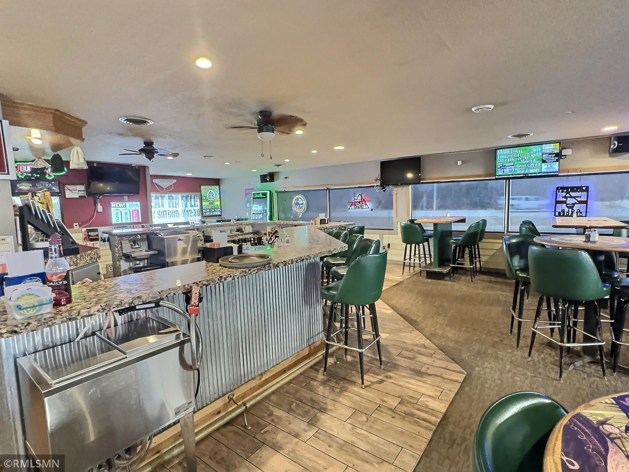 Bar area with several seating options. Regular meat raffles held here.