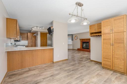Open dining area flows seamlessly into the kitchen and living space.