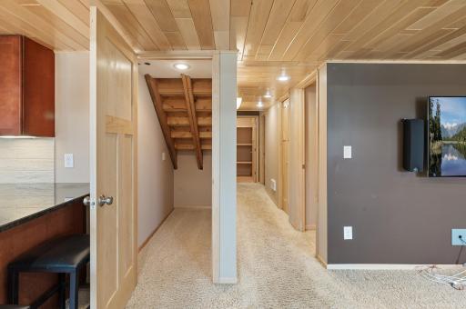 Look at this amazing ceiling in the basement!