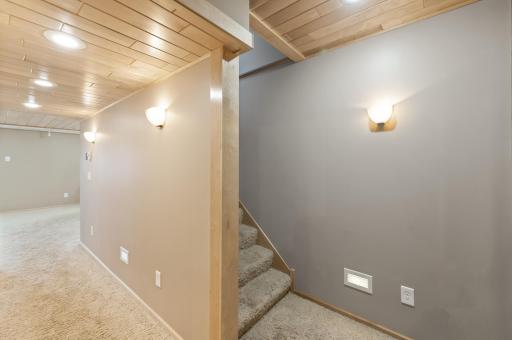 Lighting and Ceiling Design are luxurious in the lower level walk-out