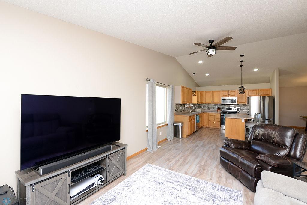 Living area to kitchen