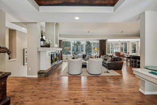 Rich maple floors greet you as you step through the front door.