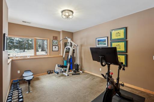 One of three bedrooms on the same level.