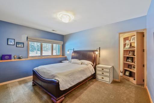 One of three bedrooms on the same level. This room has two closets (one is hidden).