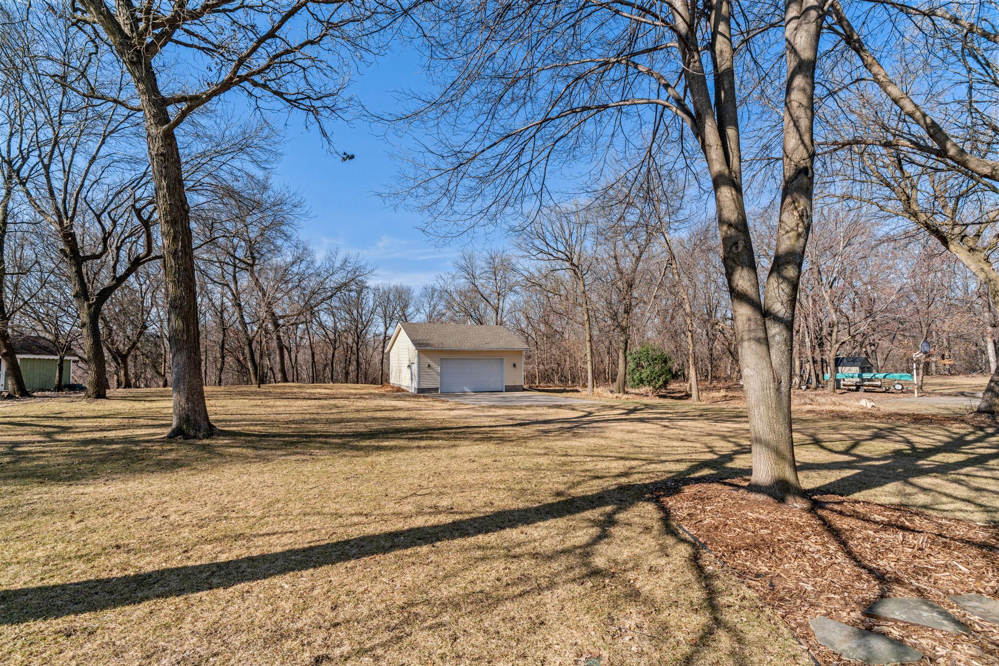 back yard and detached garage