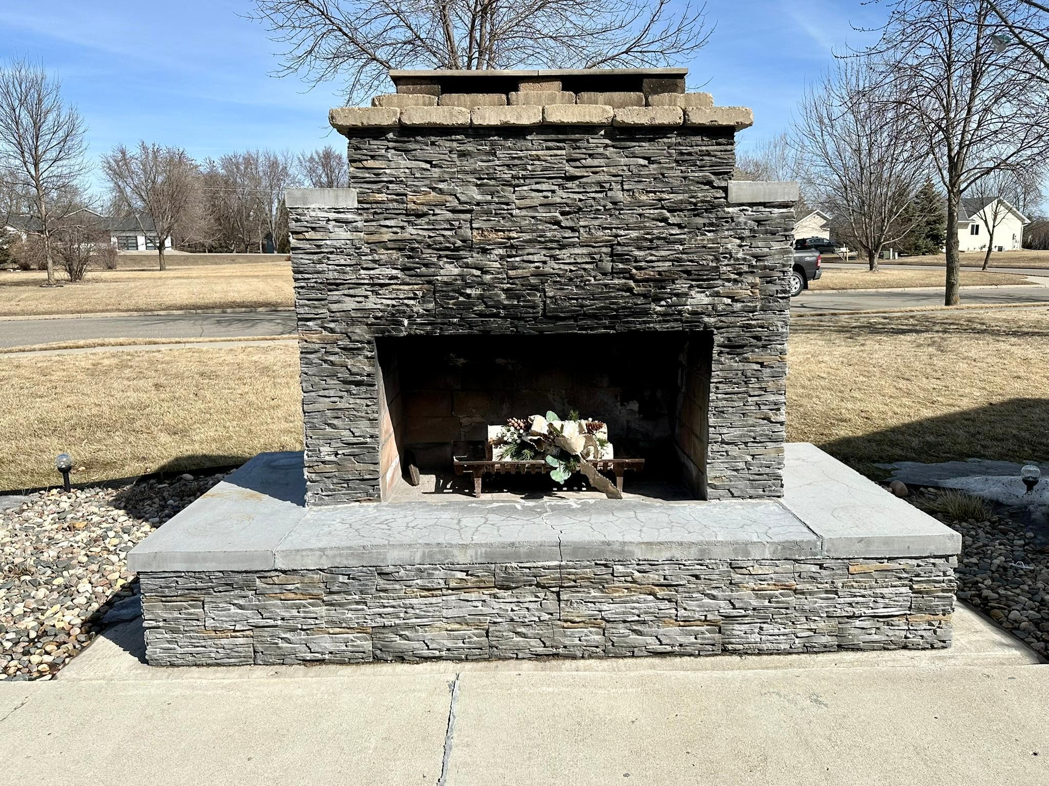Wood burning fireplace
