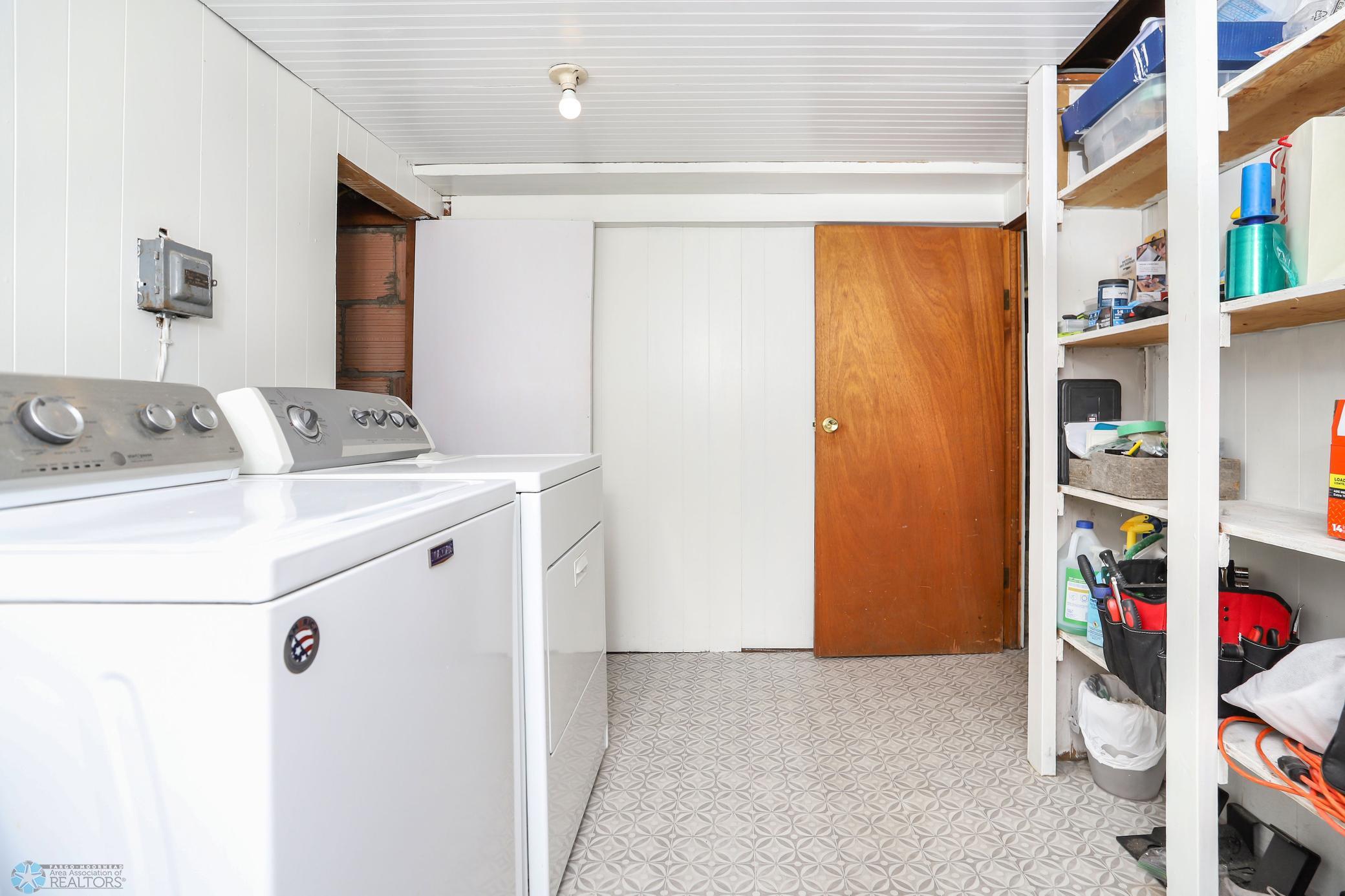 Laundry room in basement