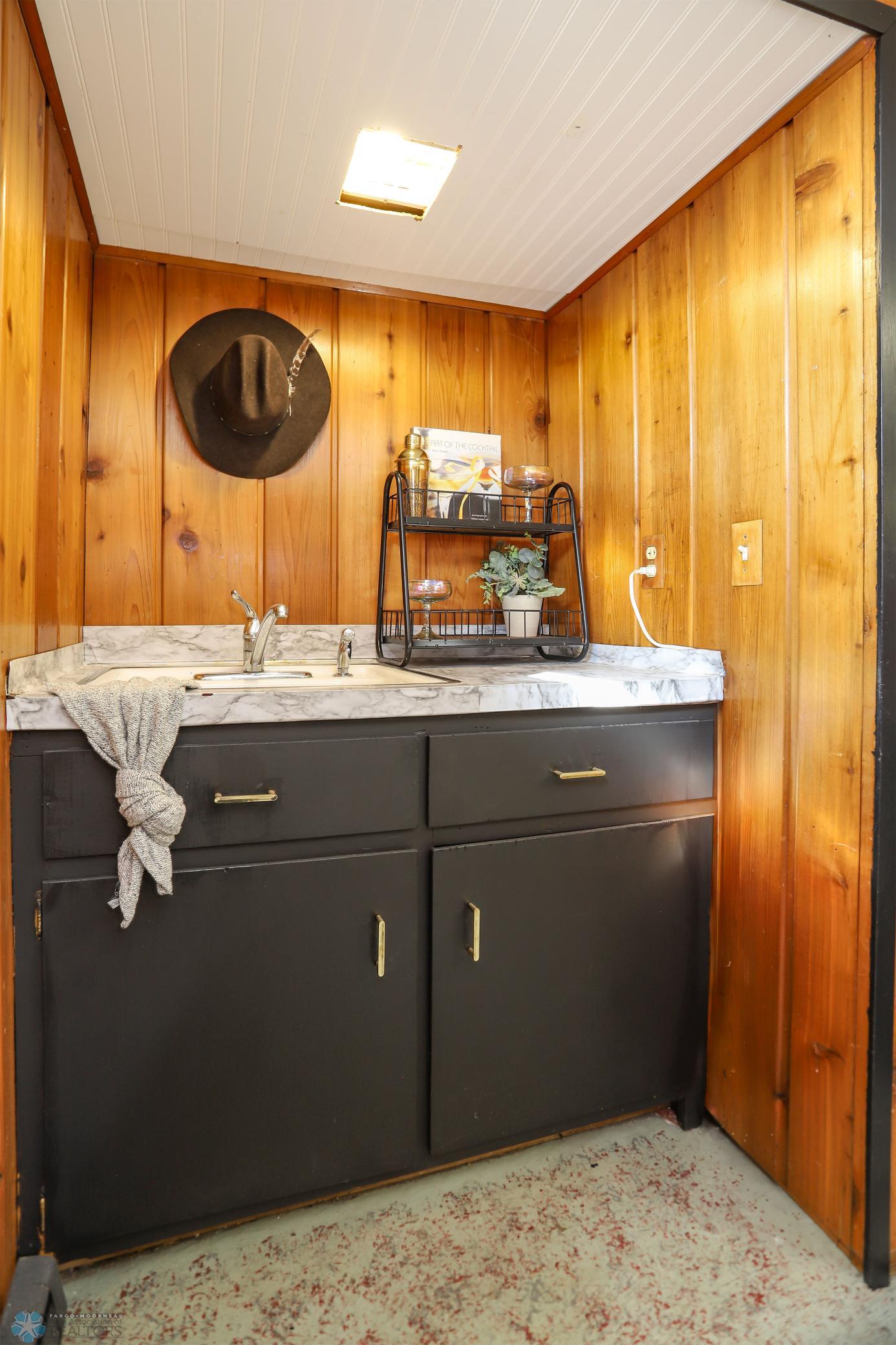 Wet bar in basement