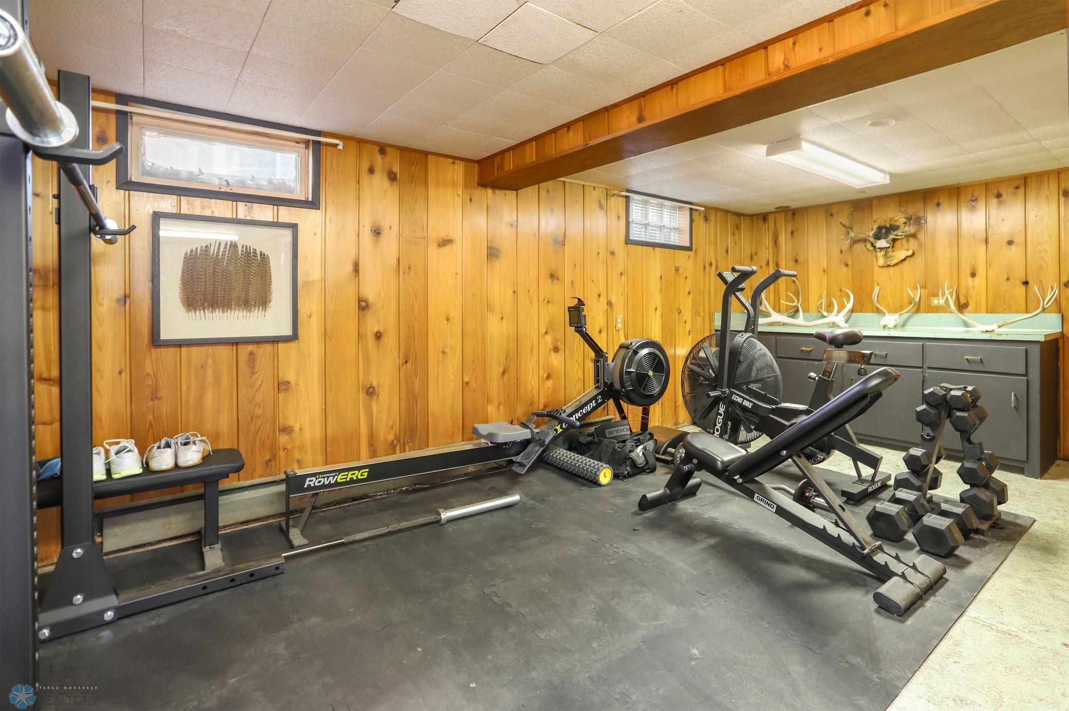 Exercise room in basement