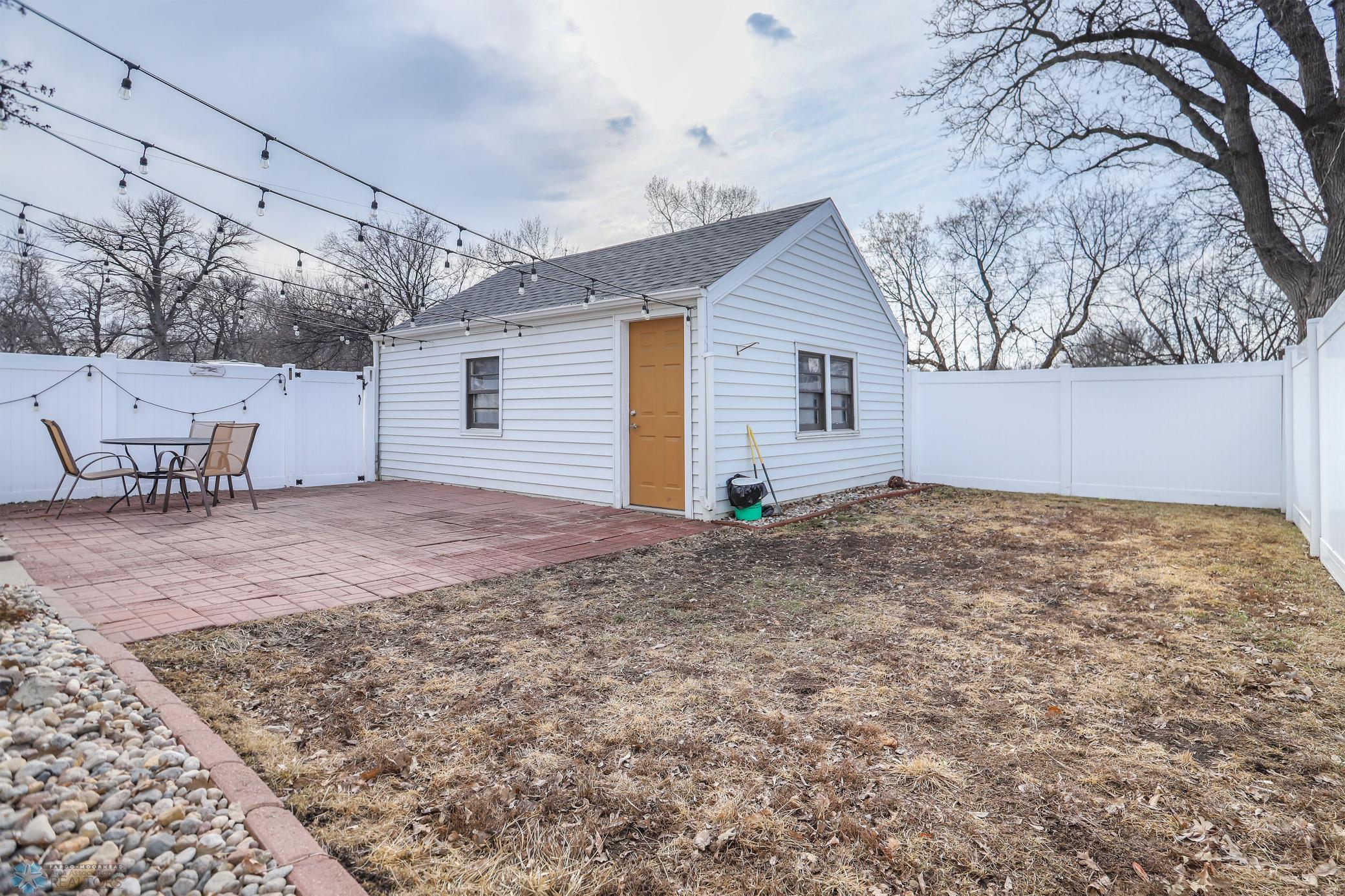 Fenced in patio