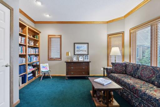 Third bedroom is currently being used as a den, it has a closet and built-ins! 3/4 bathroom is located adjacent to this room.