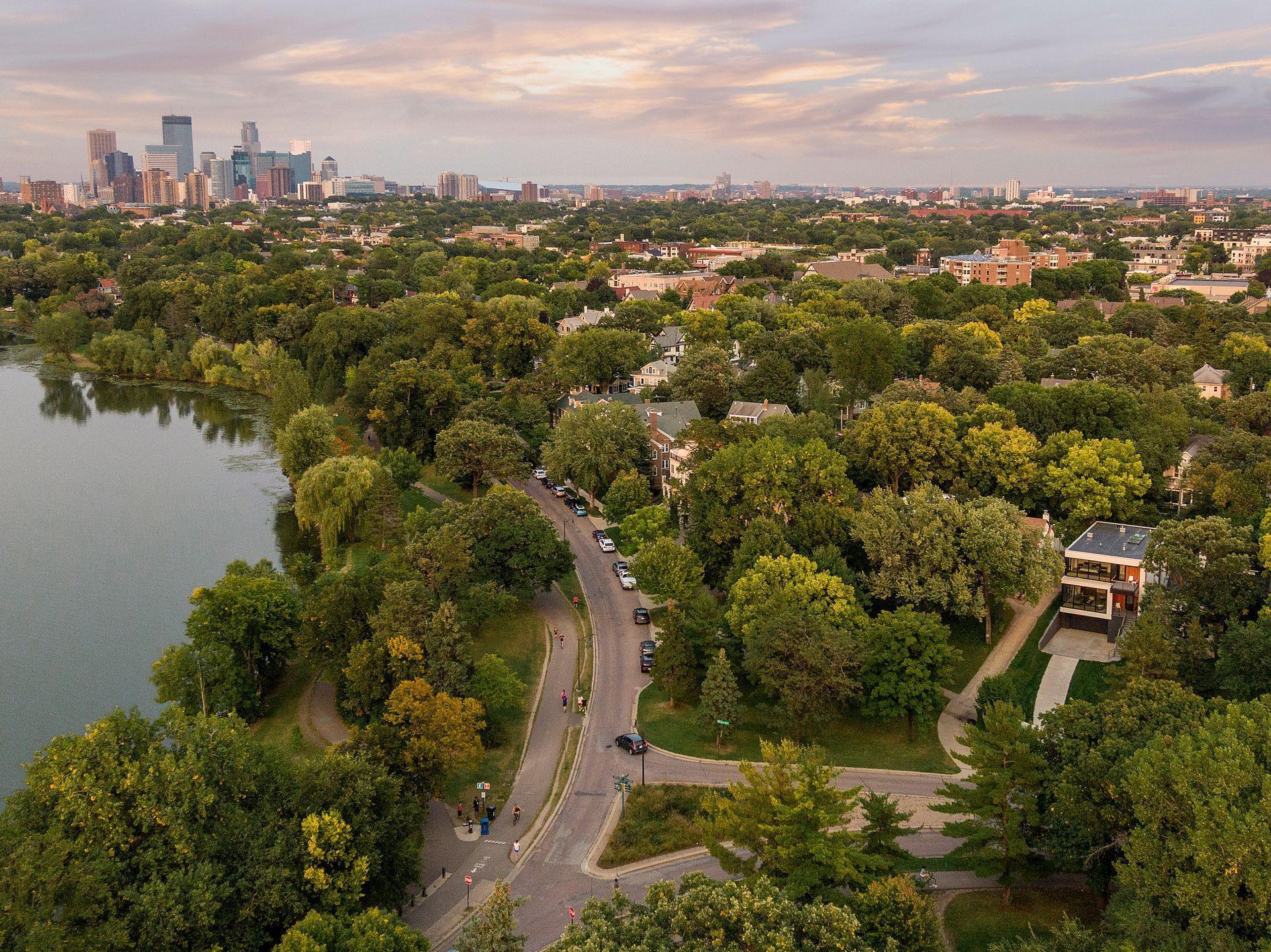 Perfectly placed on Lake of the Isles.