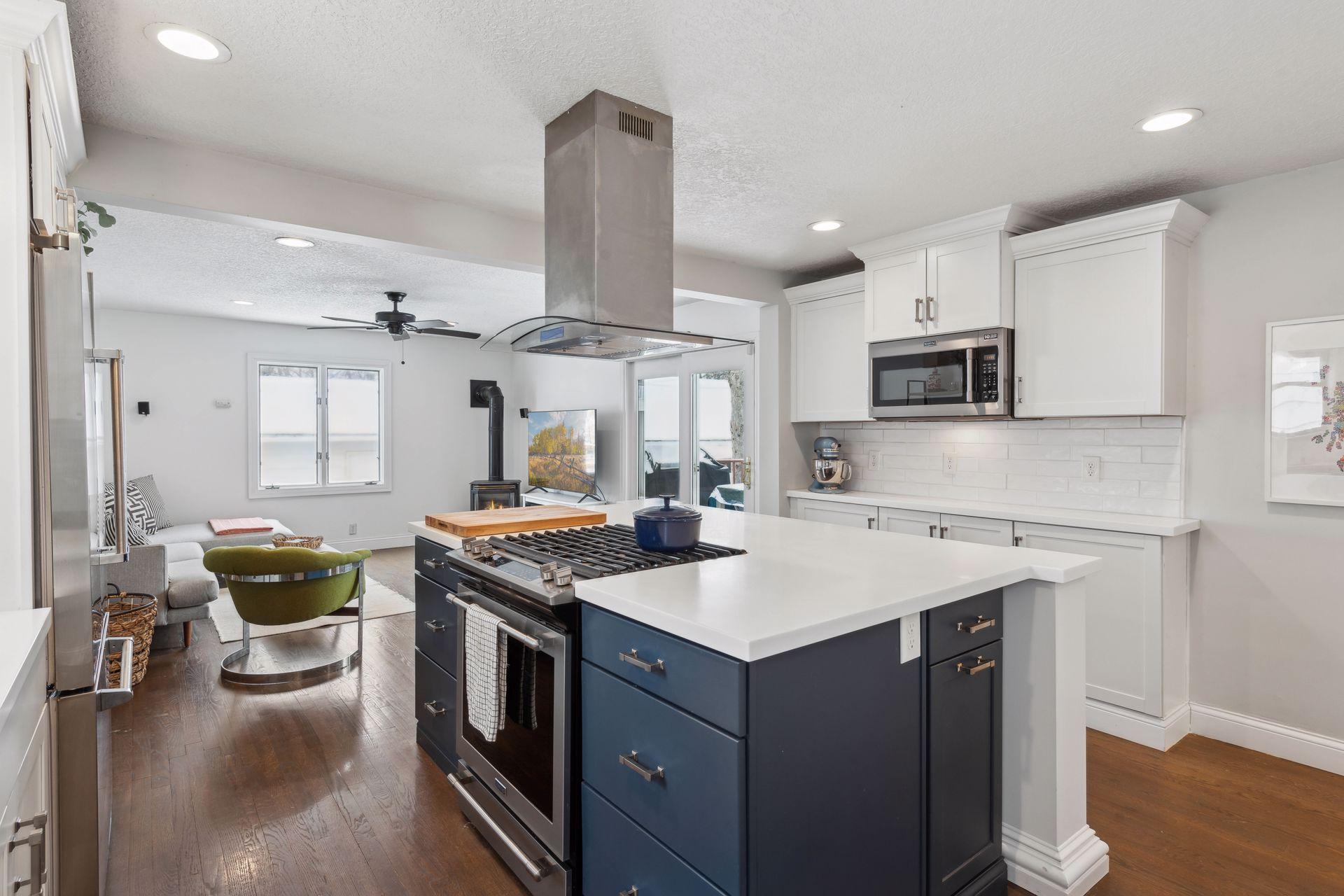 Glass tile backsplash