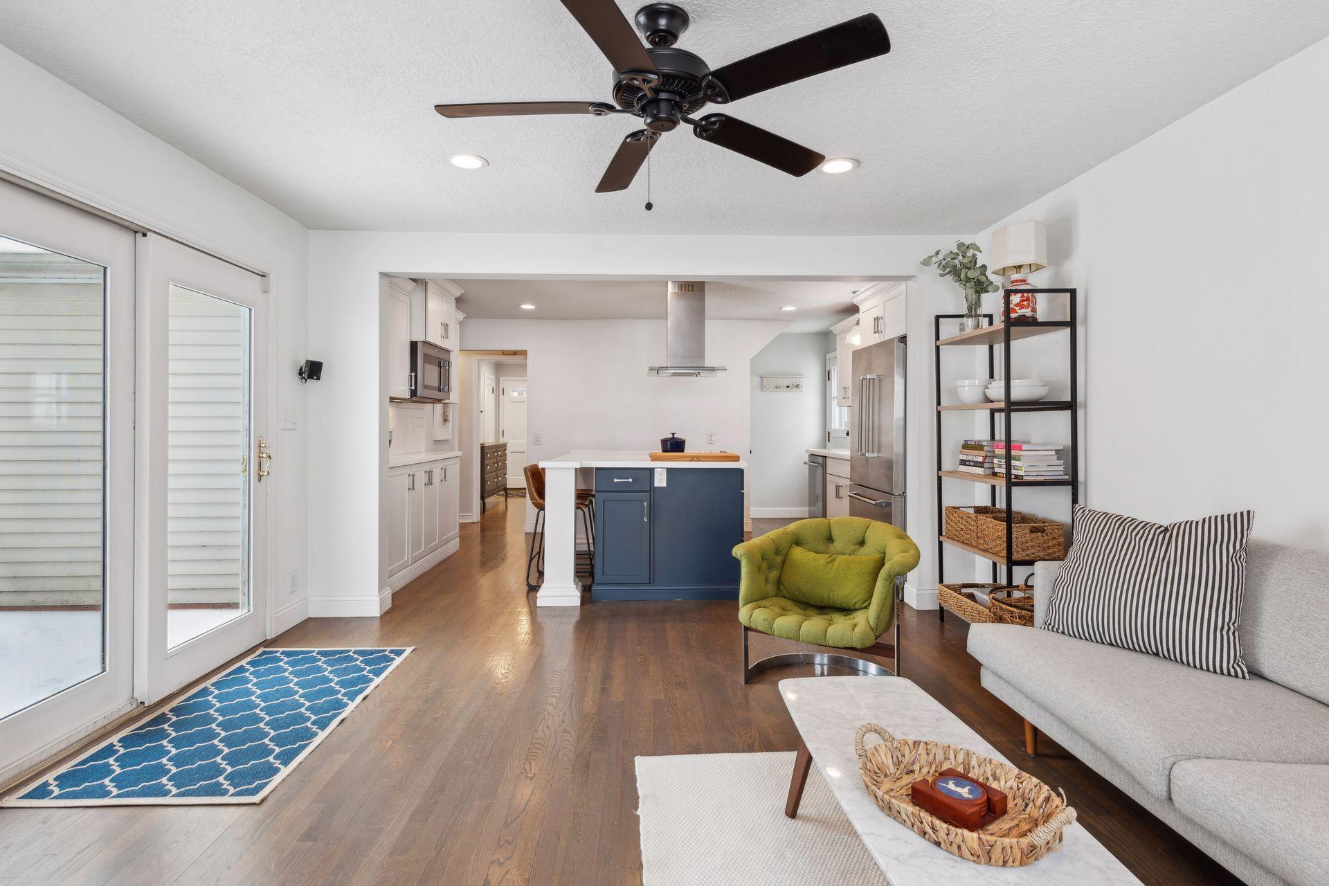 Family room-sliding door to maintenance free deck