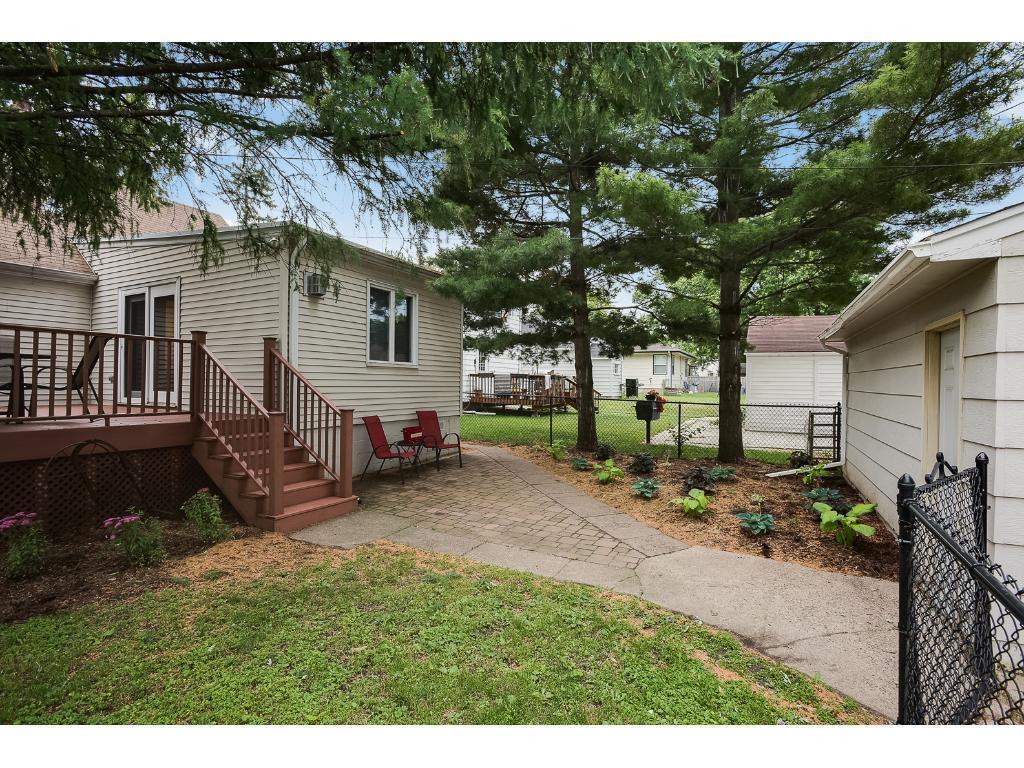 Summer shot of walkway from garage