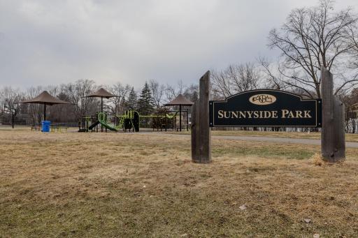 Sunnyside Park just minutes away, featuring playground equipment, open green space, and a basketball court.