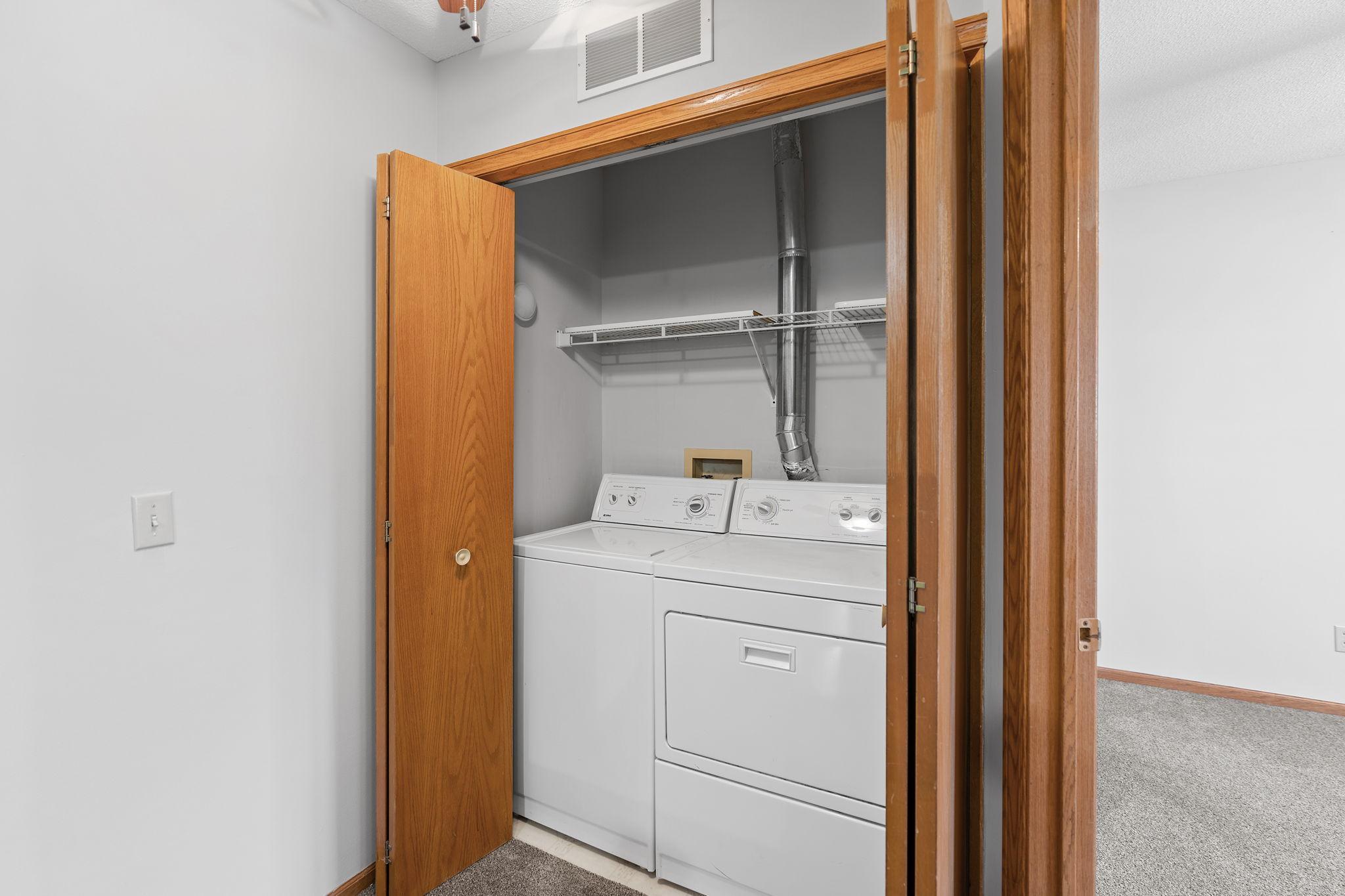 Laundry located on second level with bedrooms.