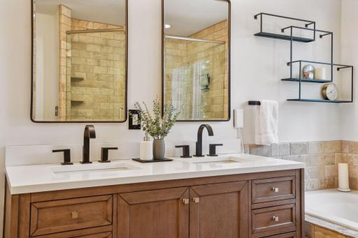 Primary bathroom - separate tub / shower.