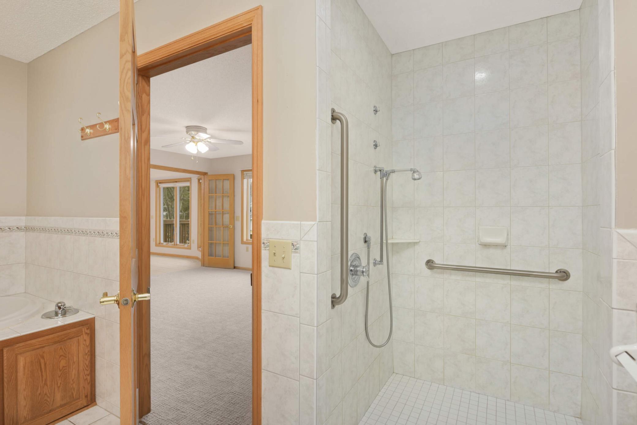 Roll-in Shower in Primary Bedroom