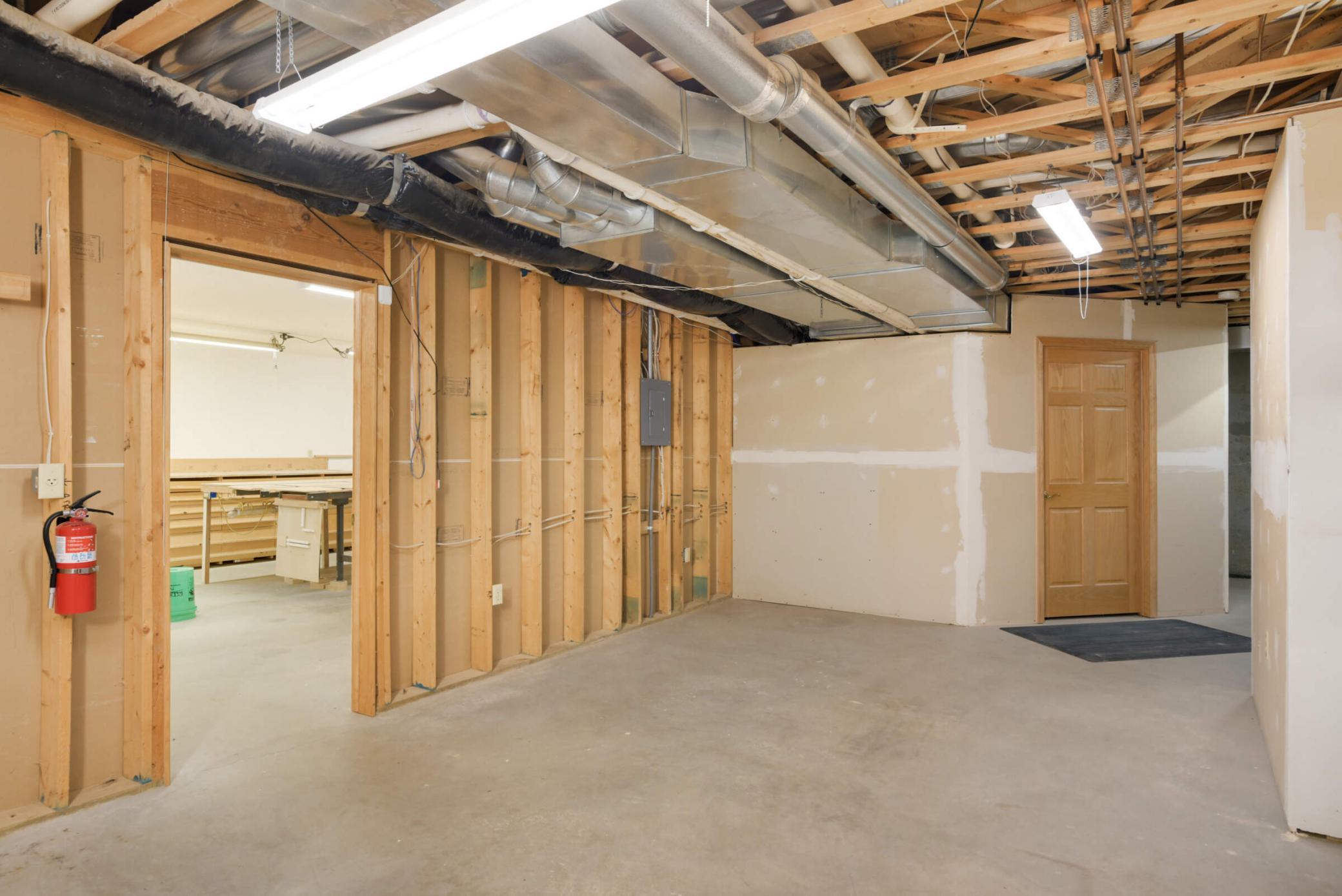 Lower Level view of entrance to Workshop