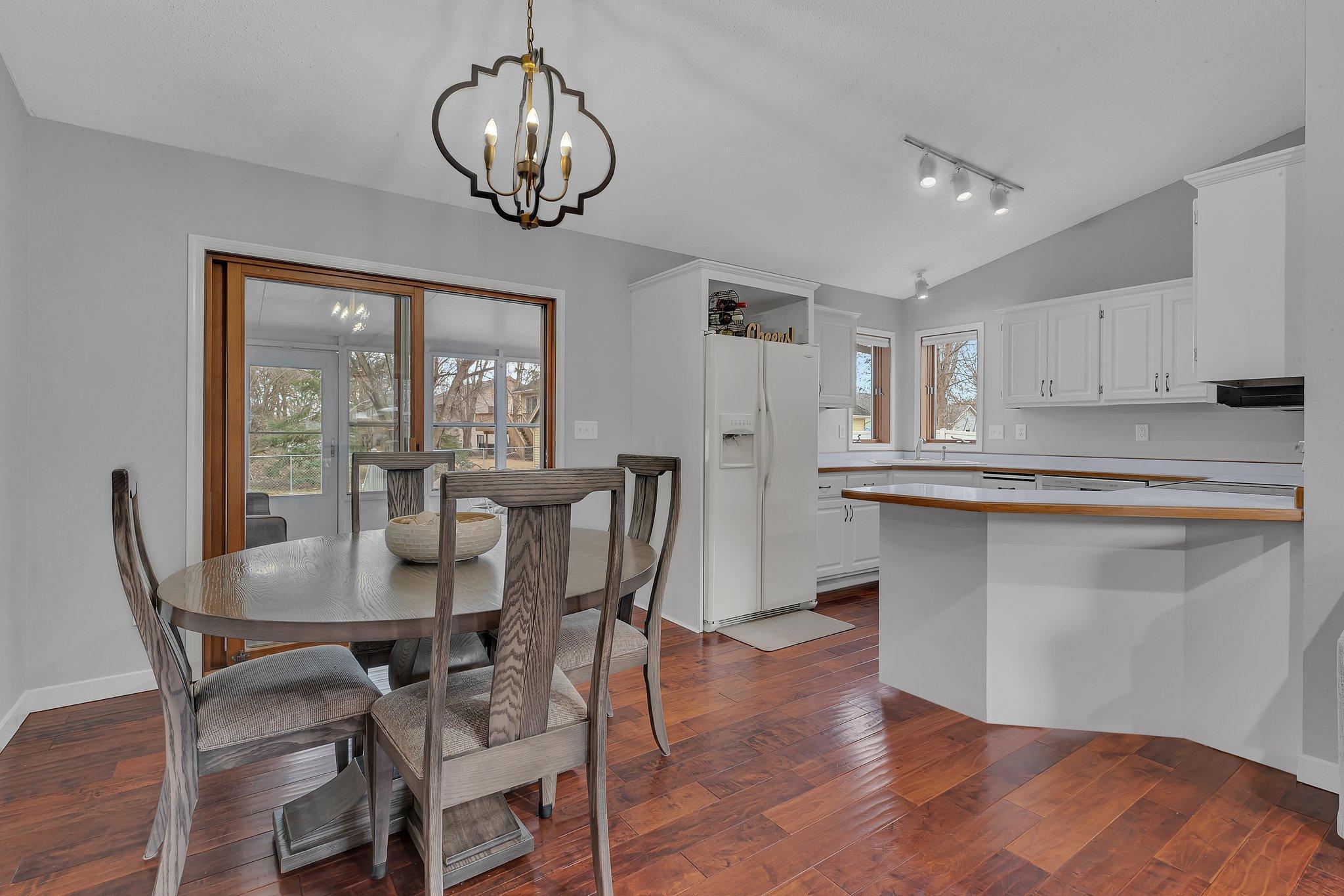 Eat In Dining Room with New fixture