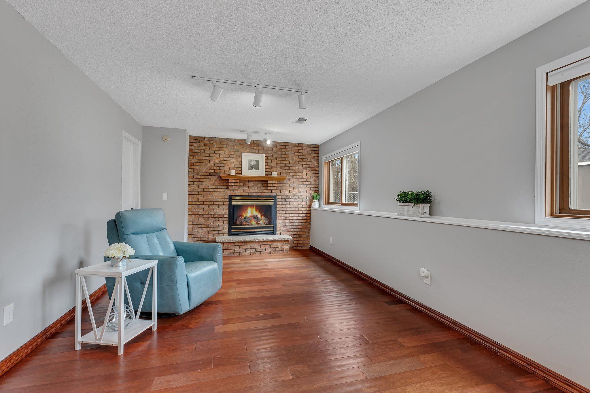 3rd Level Family Room with Gas Fireplace