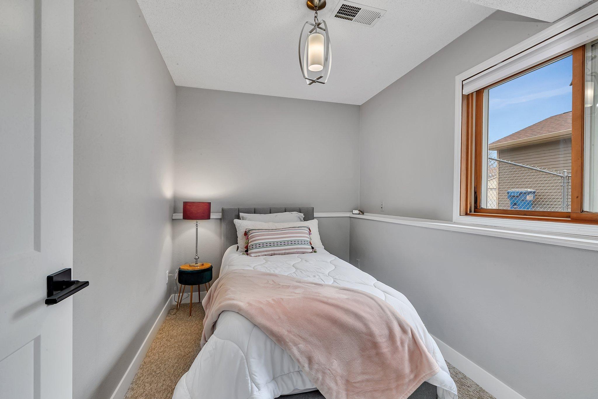 Bedroom 4 on the 3rd Level has a Closet and Lookout Window