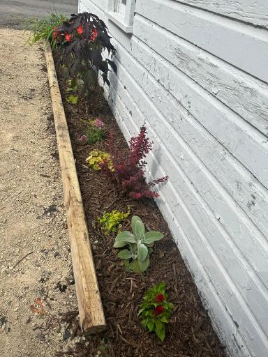 Well maintained garden beds and additional storage/parking space