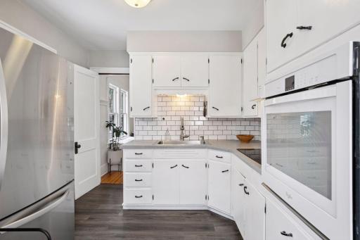 Main level kitchen with a built in oven and ample counter space